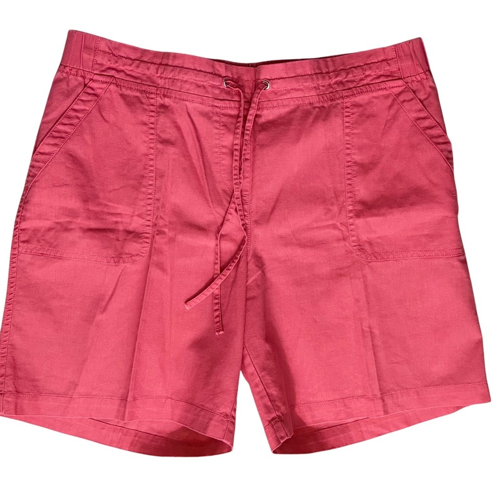 Talbots Women's Size 12 Casual Shorts Pink Drawstring Elastic Waist Pockets